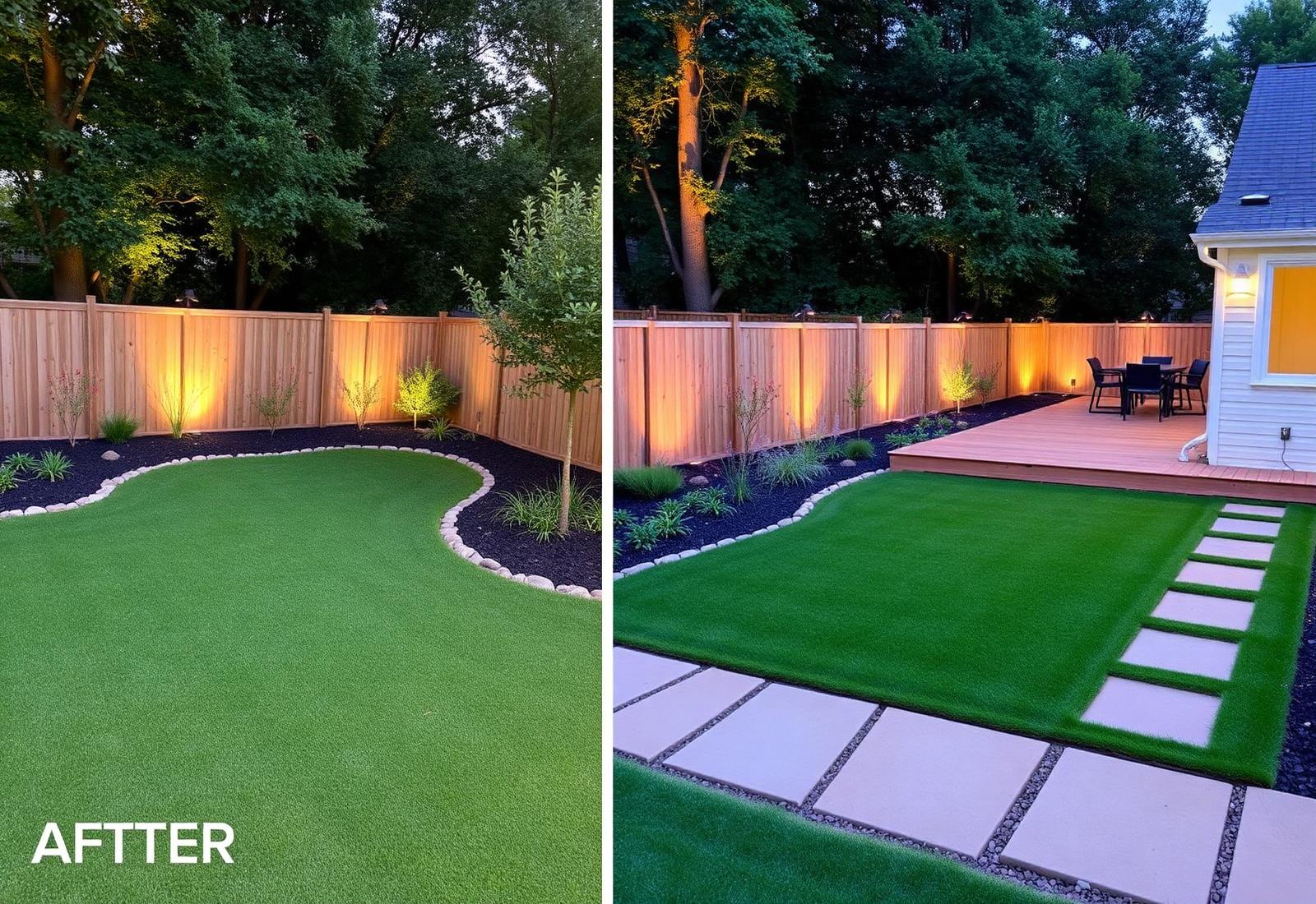 After landscaping transformation